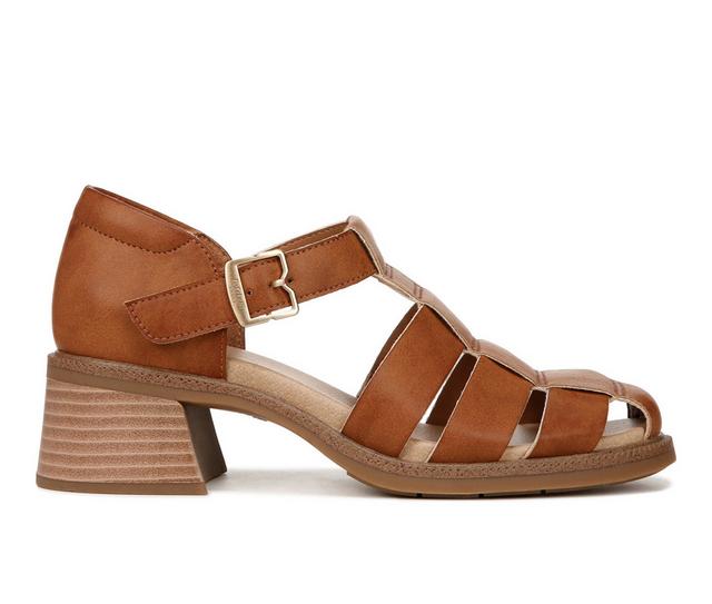 Women's Dr. Scholls Rate Up Day Heeled Fisherman Sandals in Honey Brown color