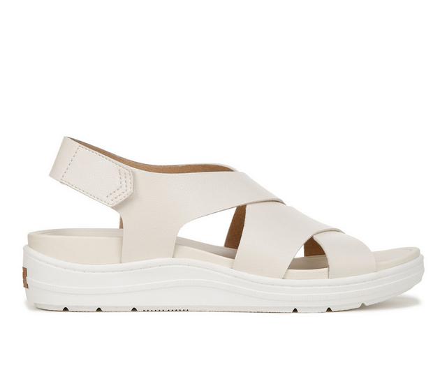 Women's Dr. Scholls Time Off Sea Wedge Sandals in Off White color