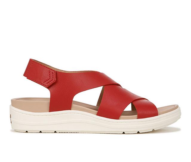 Women's Dr. Scholls Time Off Sea Wedge Sandals in Heritage Red color