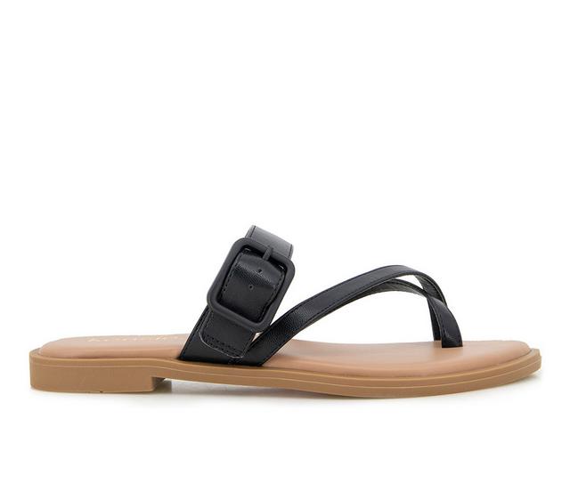 Women's KENSIE Mandy Flip-Flop Sandals in Black color