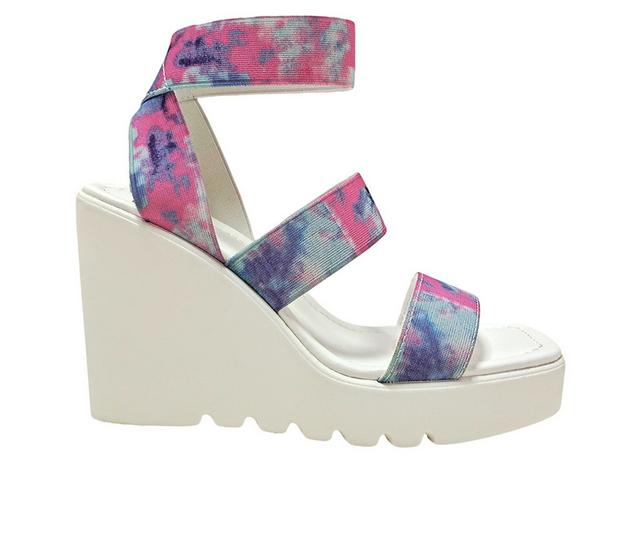 Women's Ninety Union Paige Platform Wedge Sandals in White/Multi color