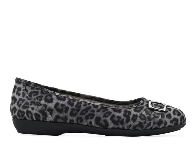 Women's Cliffs by White Mountain Calming Flats in Grey Leopard color
