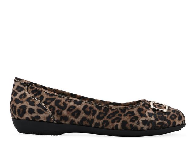 Women's Cliffs by White Mountain Calming Flats in Tan Leopard color