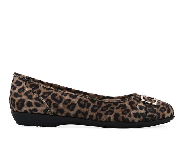 Women's Cliffs by White Mountain Calming Flats in Tan Leopard W color