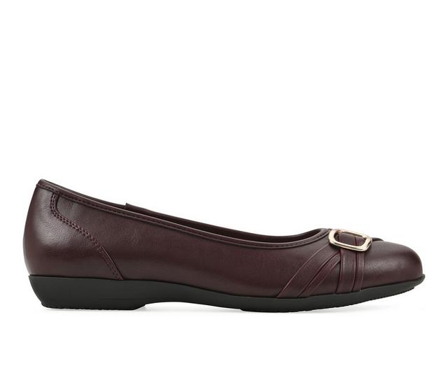 Women's Cliffs by White Mountain Calming Flats in Dark Burgundy color