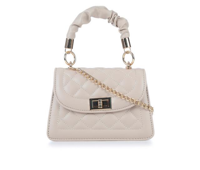 Olivia Miller Quilted Crossbody Handbag in Beige color