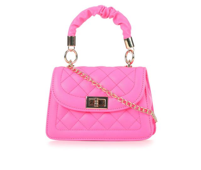 Olivia Miller Quilted Crossbody Handbag in Neon Pink color