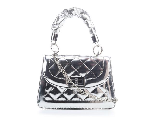 Olivia Miller Quilted Crossbody Handbag in Silver color