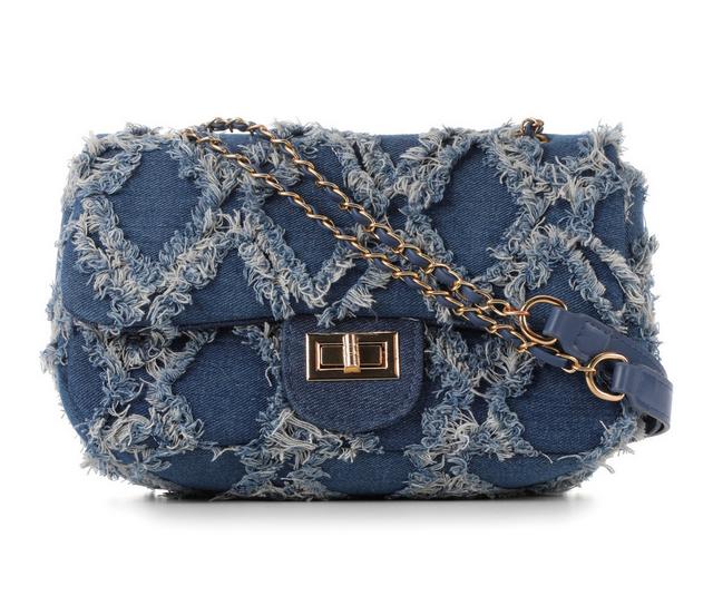Olivia Miller Denim Quilt Chain Handbag in Blue/Denim color