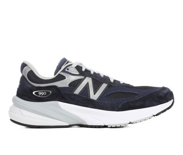 Men's New Balance 990v6 Made in USA Running Shoes in Navy/White color