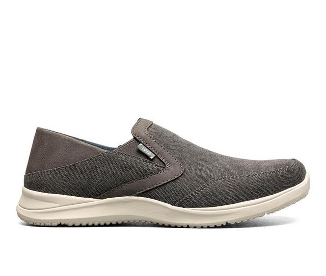 Men's Nunn Bush Conway EZ Canvas Moc Toe Slip On Shoes in Gunmetal color