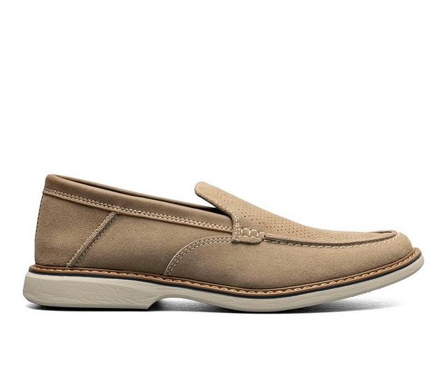 Men's Nunn Bush Otto EZ Moc Toe Slip-On Shoes in Stone color