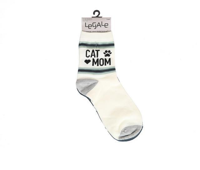 LEGALE 2pp cat mom anklet Socks in WHITE color