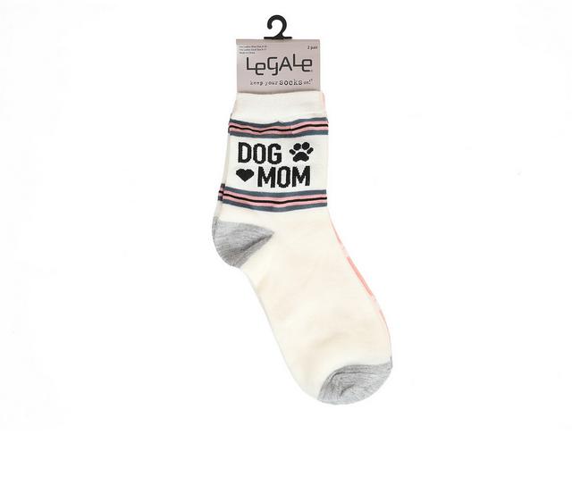 LEGALE 2pp dog mom anklet Socks in WHITE color