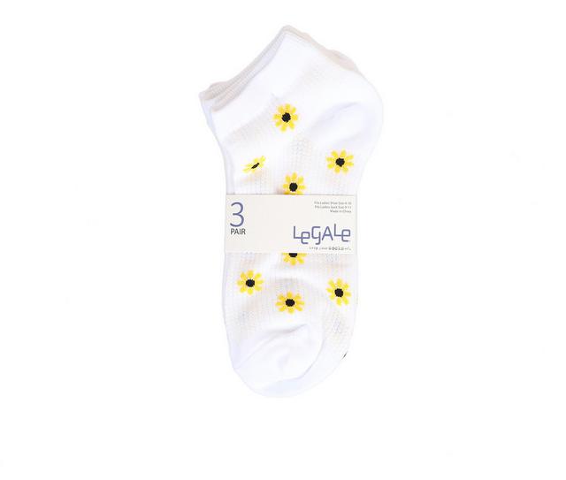 LEGALE Nylon Ribbed Ankle Socks in WHITE color