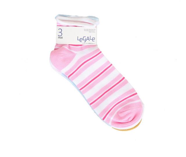 LEGALE 3PP CABANA STRIPE ANKLETS Socks in MULTI color