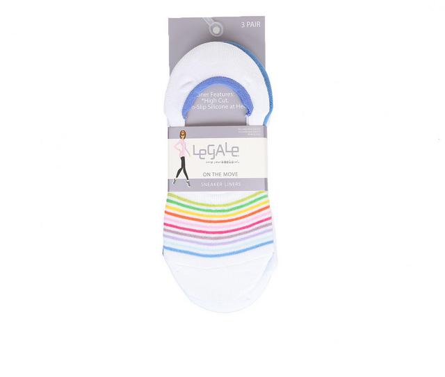 LEGALE 3PP THIN STRIPE SNEAKER LINER Socks in MULTI color