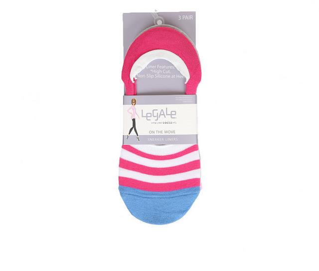 LEGALE 3PP STRIPED SNEAKER LINER Socks in MULTI color