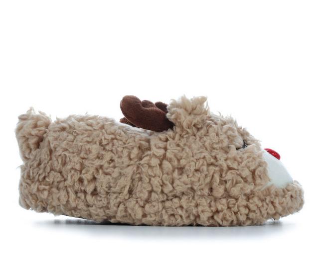 Dearfoams Toddler & Little Kid Reindeer Closed Back Slippers in Light Brown color