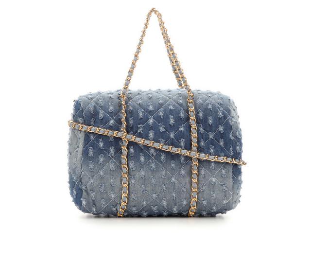 Olivia Miller Denim Satchel Handbag in Blue color