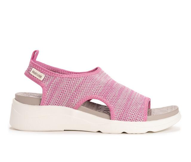 Women's MUK LUKS Zahara Wedge Sport Sandals in Pink Marl color