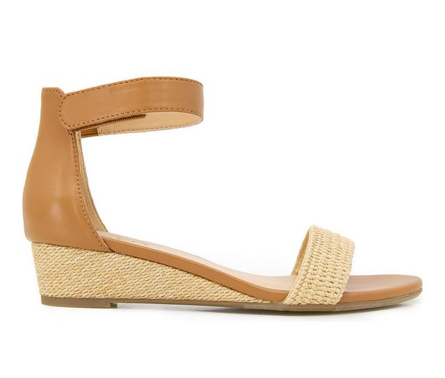Women's XOXO Aiden Wedge Sandals in Natural/Tan color