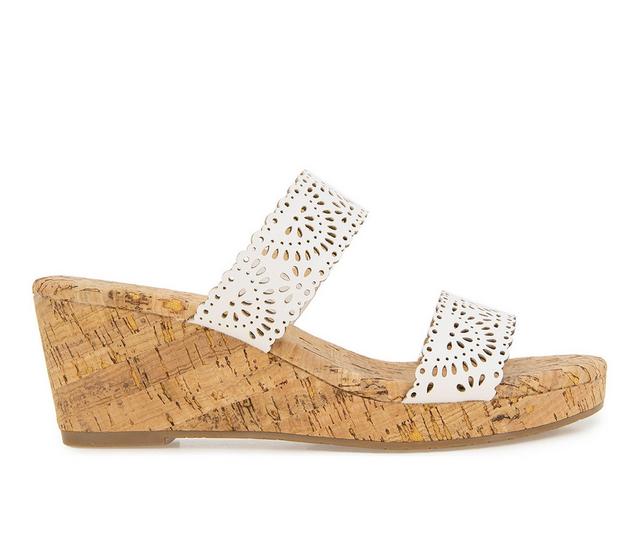 Women's XOXO Journey Wedge Sandals in Off White color