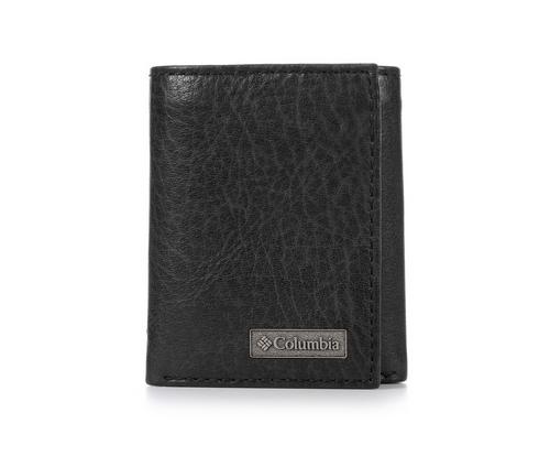 Columbia Leather Trifold with Zipper in Black color