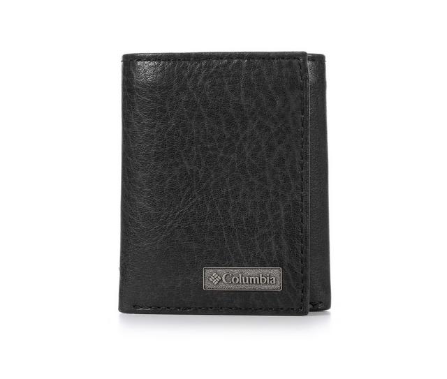 Columbia Leather Trifold with Zipper in Black color