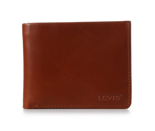 Levi's Accessories Leather Bifold Wallet in Tan color