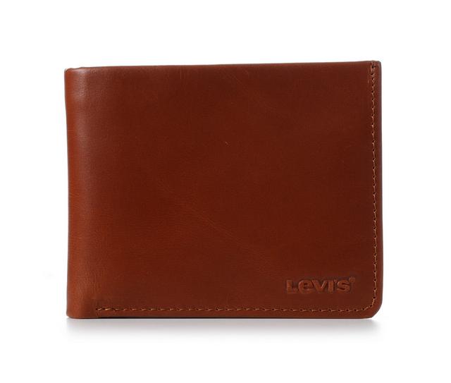 Levi's Accessories Leather Bifold Wallet in Tan color