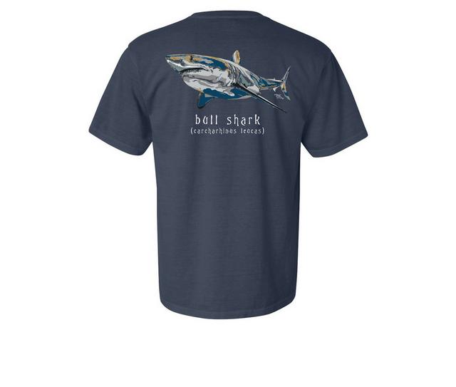 PHINS Youth Bull Shark Shirt in Denim color