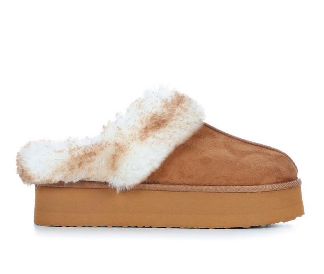 Jessica Simpson Tipped Fur Platform Clogs in Tan color