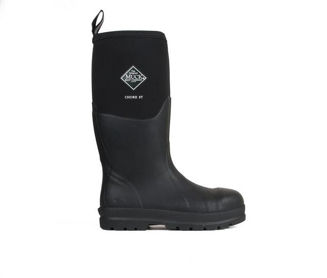 Men's Muck Boots Men's Chore Classic Tall ST Boot Work Boots in Black color