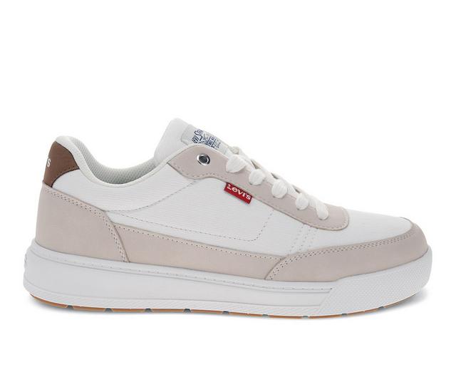 Men's Levis Aden Casual Sneakers in White/Natural color