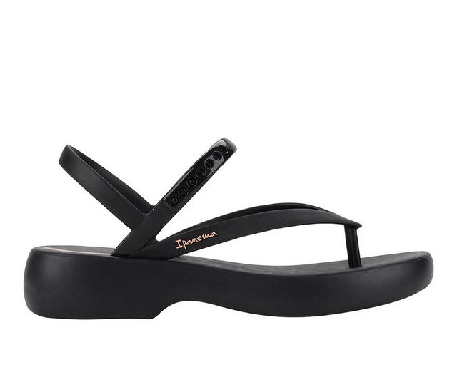 Women's Ipanema Verano Wedged Slingback Sandals in Black color
