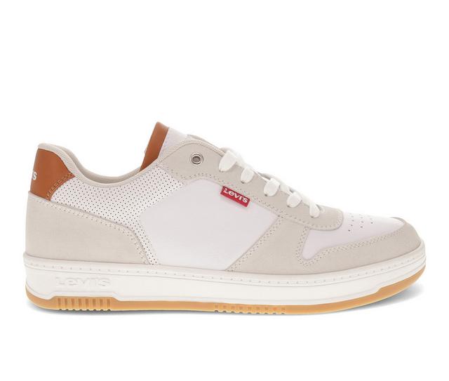 Men's Levis Drive Lo 2 Sneakers in White/Cemnt/Tan color