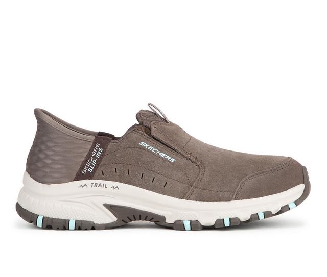 Women's Skechers 180016 Hillcrest Slip-Ins Trail Shoes in Dark Taupe Wide color