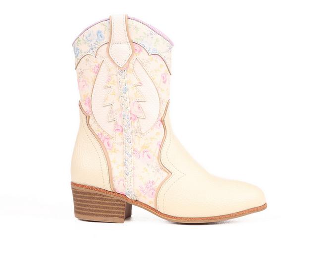 Girls' MIA Little Kid & Big Kid Petunya Cowboy Boots in White/Blue/Pink color