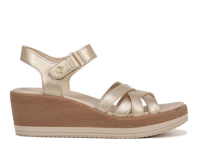 Women's BZEES Rhythm Wedge Sandals in Metallic Gold color