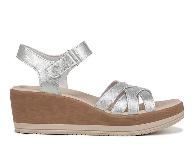 Women's BZEES Rhythm Wedge Sandals in Metallic Silver color
