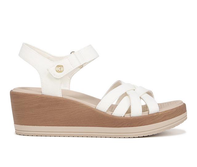 Women's BZEES Rhythm Wedge Sandals in White color