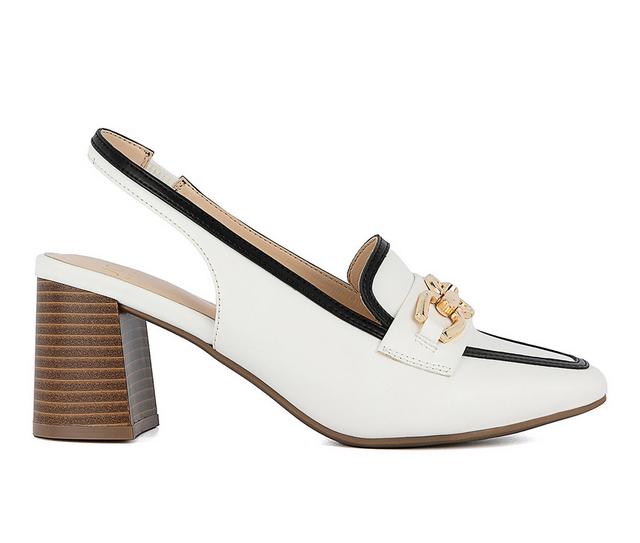 Women's Jones New York Aubleen Slingback Pumps in White/Black color