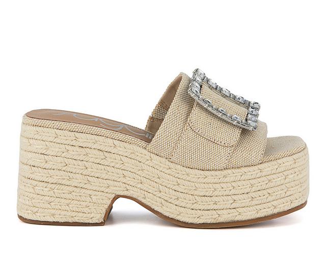 Women's Sugar Remote Espadrille Platform Wedges in Natural Metalli color