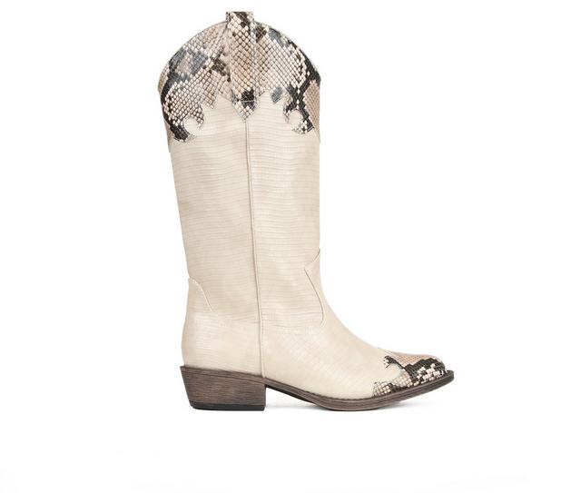 Women's Coconuts by Matisse Dutton Western Boots in Ivory Combo color