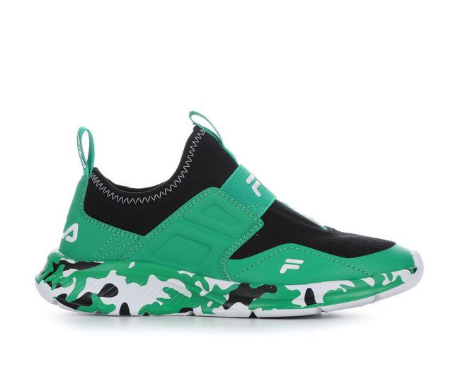 Boys' Fila Little Kid & Big Kid Landbuzzer Camo Running Shoes in Green/Black/Wht color