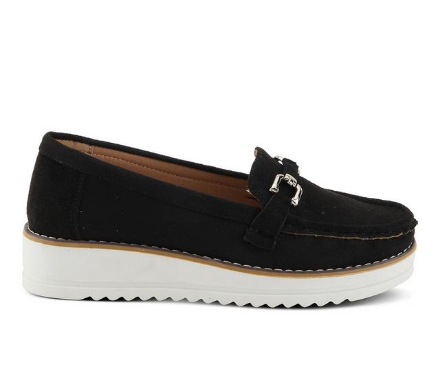 Women's Flexus Canton Wedge Loafers in Black color