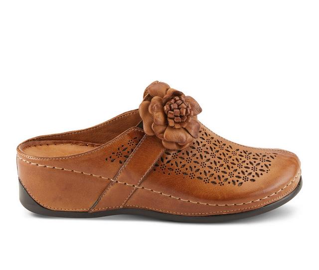 Women's SPRING STEP Lilybean Wedge Clogs in Camel color