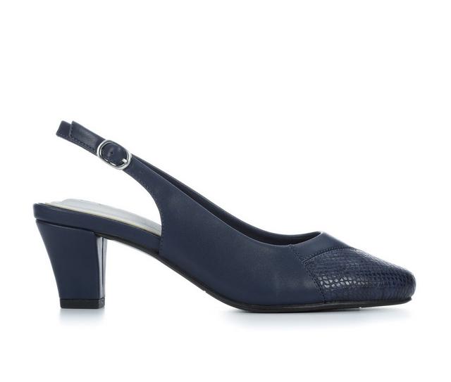 Women's Easy Street Believe Pumps in Navy Snake color