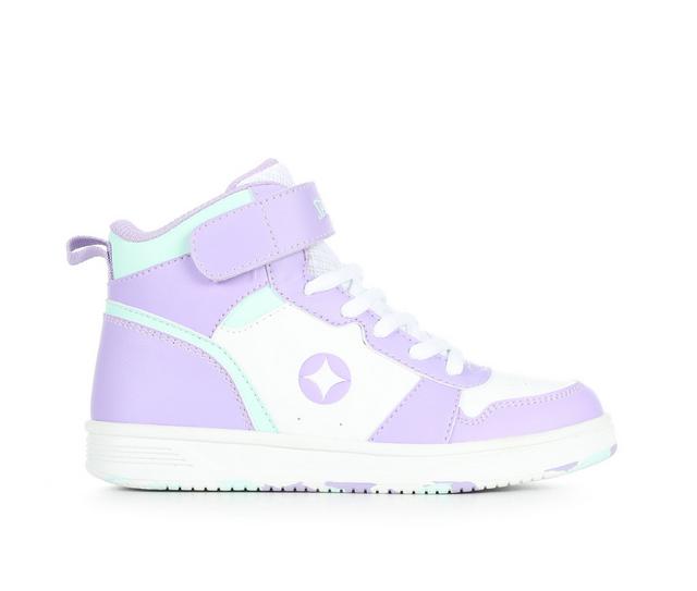 Girls' Spalding Little Kid & Big Kid Vertex Mid Sneakers in Lavandar/Aqua color